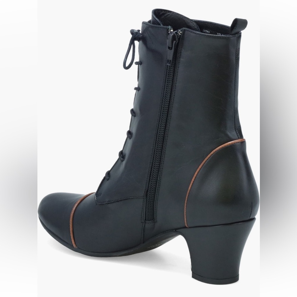 Miz Mooz NEW / BOXED Fabian 2-tone LEATHER Lace-Up Heeled Bootie - Picture 5 of 15